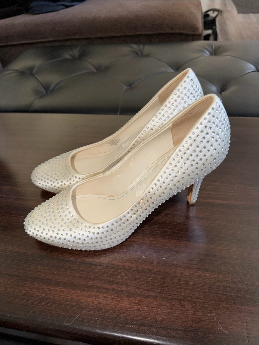 David Tutera Ivory Crystal-Studded Women's Heels Bridal/ Wedding